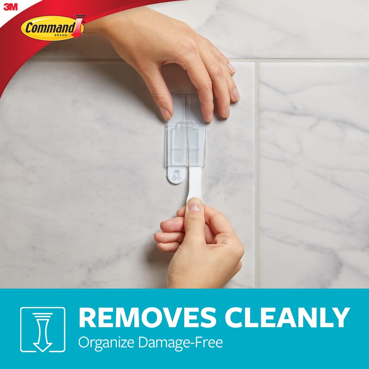 Command Wall and Cabinet Organizer with Water Resistant Strips, Organize Your Bathroom, Easy to Open Packaging