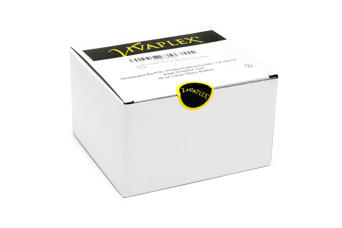 Vivaplex, 2, Large, 16 oz, Empty, Clear Glass Bottles with Stainless Steel, Yellow Gold, Lotion Pumps