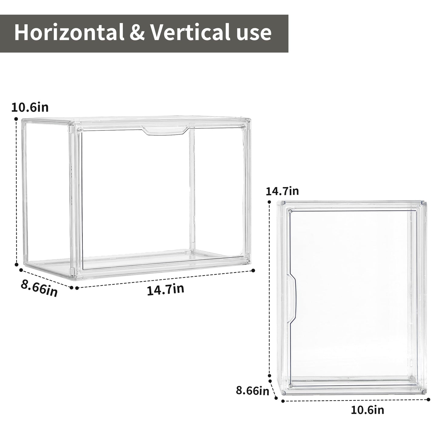 LXLXXL Cube Storage Organizer Acrylic Book Case Display Case Box Stackable Book Storage Containers With Magnetic Door Clear Plastic Portable Organizer For Living Room Bedroom 5 Pcs