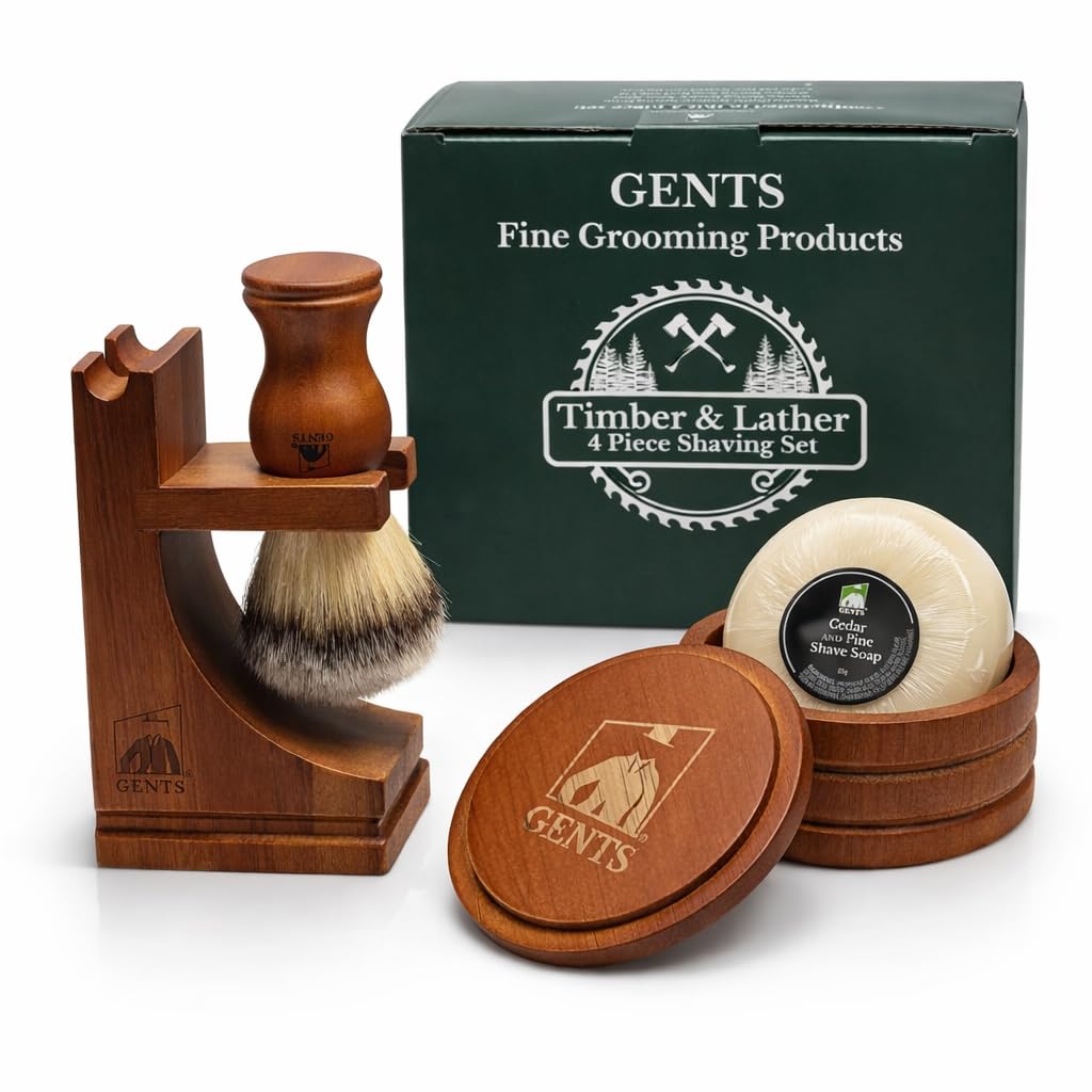 G.B.S GENTS Men's Classic Wooden Shaving Set