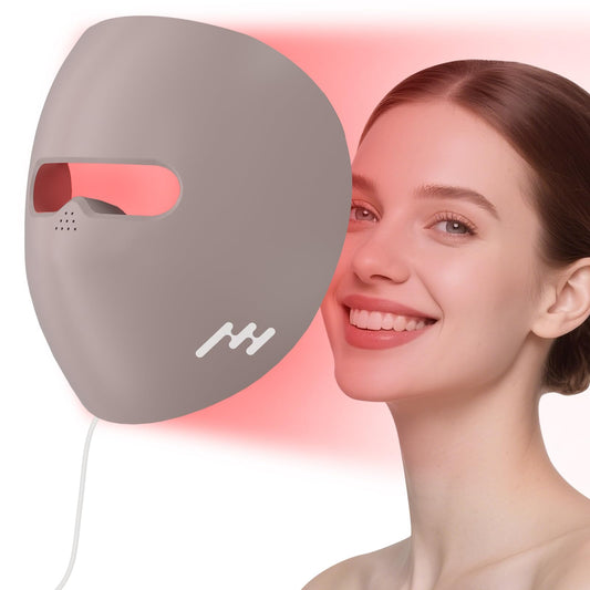 Hottoerak Red Light Therapy for Face, 660nm Red Light & 850nm Near-Infrared LED Face Mask Light Therapy with 240 Chips for Travelling and Home Use (Purple)