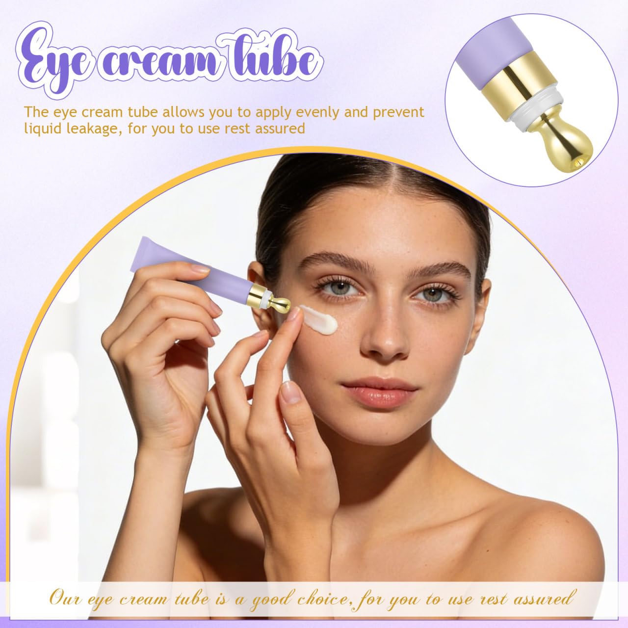 FOMIYES Refillable Eye Cream Tube with Stainless Steel Roller Head Portable Empty Cosmetic Dispenser Container for under Eye Serum and Essential Oil Travel Size