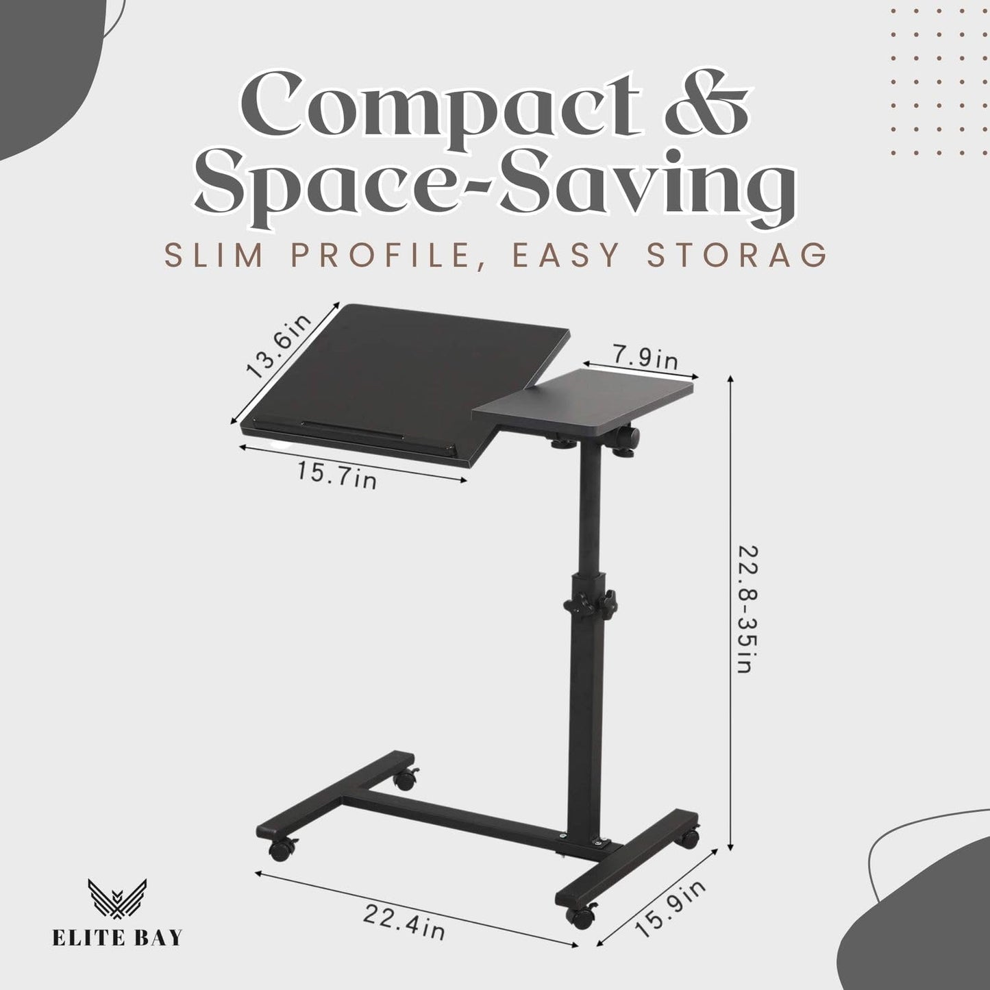 ELITE BAY Adjustable Work-from-Home Working Station, Black
