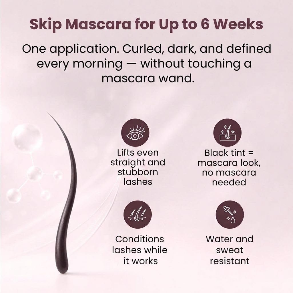 Livia Korean Lash Lift + Color Kit – Wake Up with Salon-Curled, Mascara-Dark Lashes Every Day – 3 Full Applications – Works on Straight, Blonde and Stubborn Lashes – Beginner-Friendly DIY