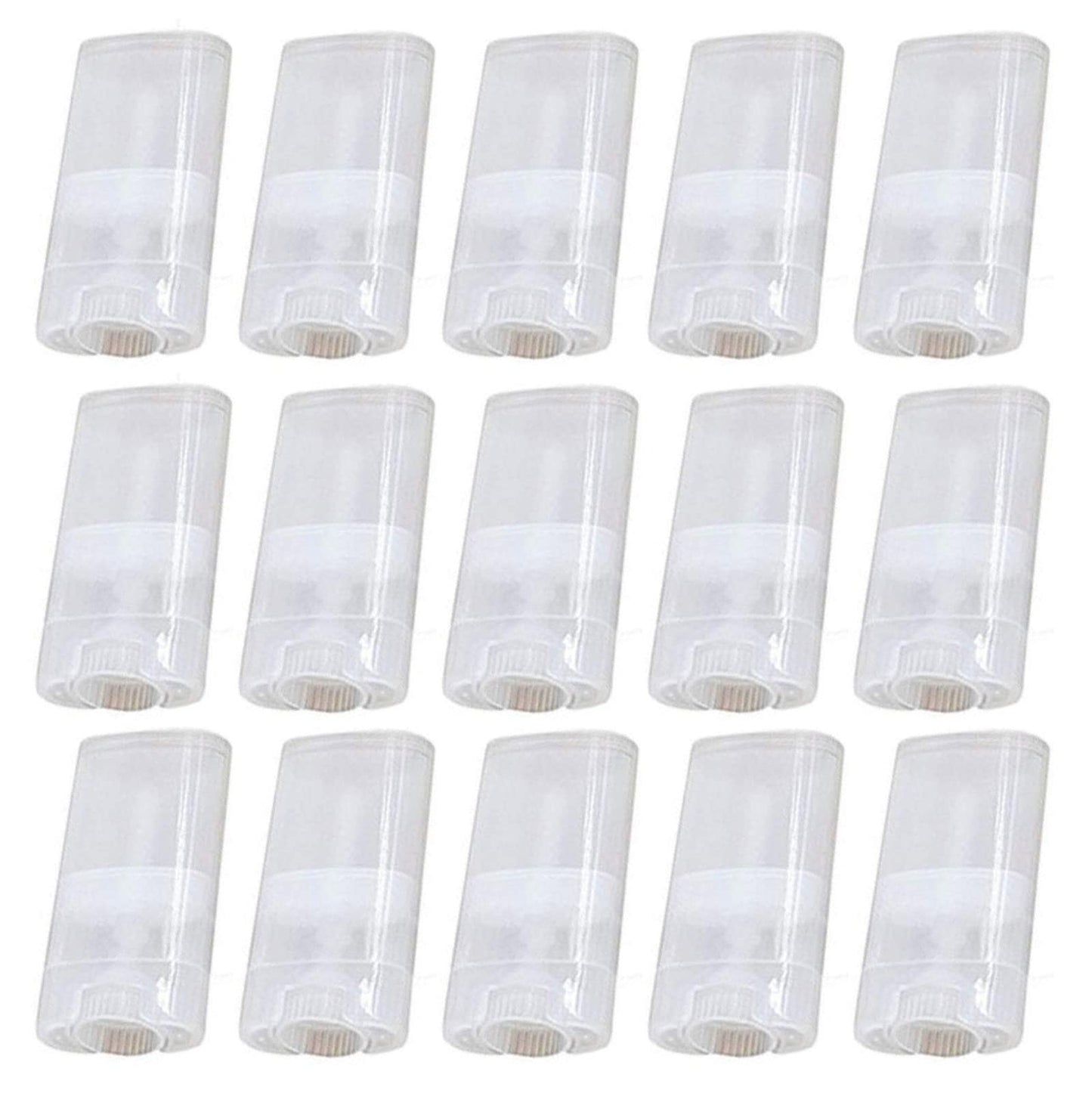 Minsily 20 PCS 15ml Clear Empty Plastic Oval Deodorant Containers Oval Lip Balm Tubes Lipstick Tubes 0.5 Oz Deodorant Sticks Tube Oval Twist-Up Tubes BPA Free for DIY Homemade Crayon Chapstick Holder