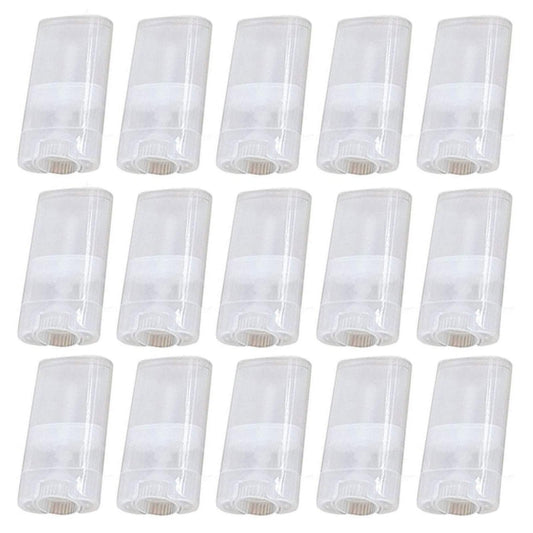 Minsily 20 PCS 15ml Clear Empty Plastic Oval Deodorant Containers Oval Lip Balm Tubes Lipstick Tubes 0.5 Oz Deodorant Sticks Tube Oval Twist-Up Tubes BPA Free for DIY Homemade Crayon Chapstick Holder