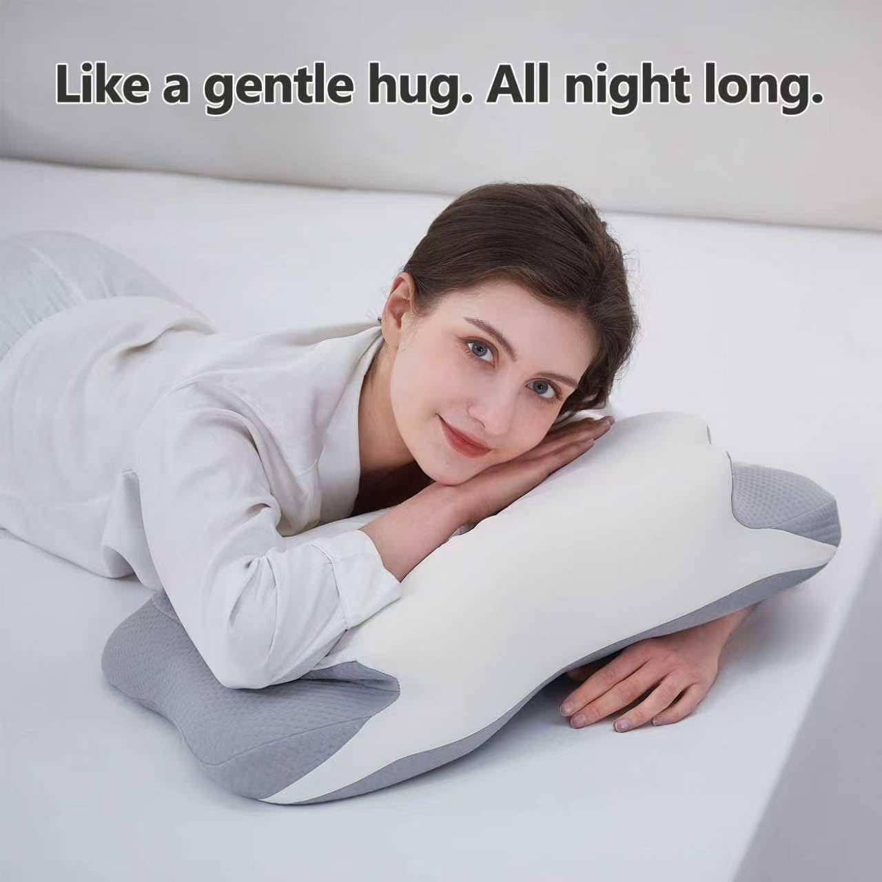 Cervical Pillow for Neck Pain Relief, 5.5"/4.3" Dual Loft Memory Foam Pillow for Side,Back Sleepers with Broad Shoulders,Orthopedic Contour with Cooling Cover, Medium Firm,White,23.6x15.7 in