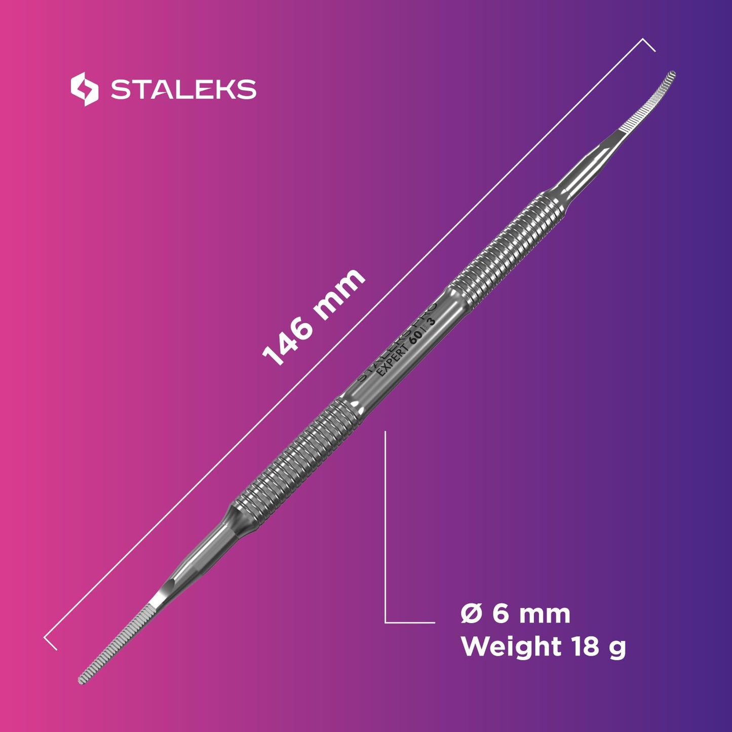 Staleks Pro Pedicure Toenail File EXPERT 60 Type 3 – Dual-Ended Ingrown Nail File – Stainless Steel