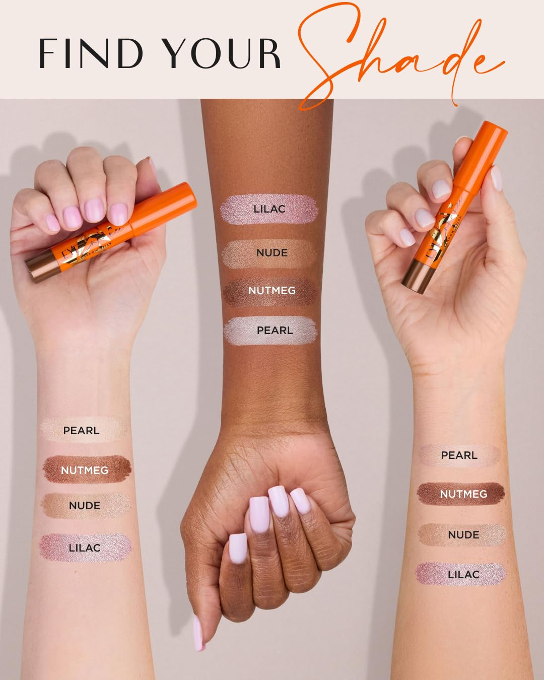 LWYA Eye Enhance Cream Eyeshadow Stick - 3-in-1 Shadow, Liner & Highlighter, Brush-Free, Blendable, Crease-Proof, Long-Lasting, Vegan, (Lilac)