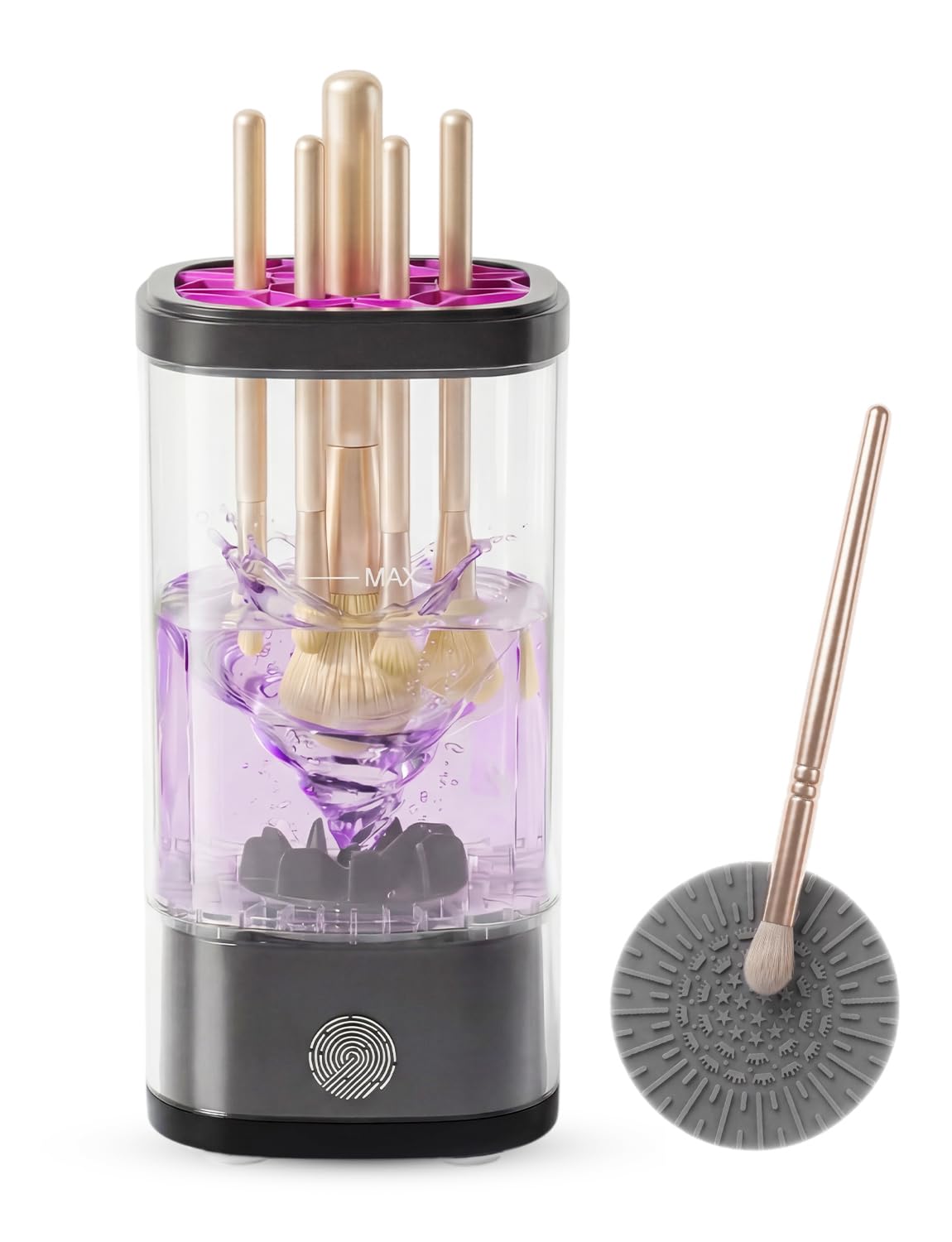 Electric Makeup Brush Cleaner Machine,3 in 1 Makeup Brush Cleanser & Washer,Cleaning Tool,Cosmetic Brushes Cleaners Cleaning For All Size Beauty Makeup Brush Set,Eyeshadow, Blush Brush. (Black)