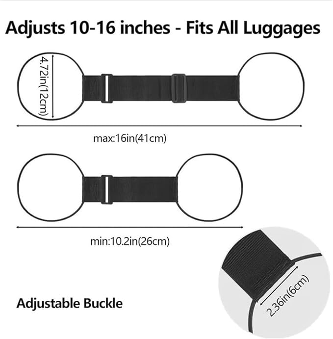 Multi Use Strong Adjustable Luggage Connector Straps, Flexible and Adjustable Luggage Strap, Luggage Connector Straps for Suitcases, Secure Stacking&Hands-Free Travel, Easy to Identify Travel (6Pcs/1)