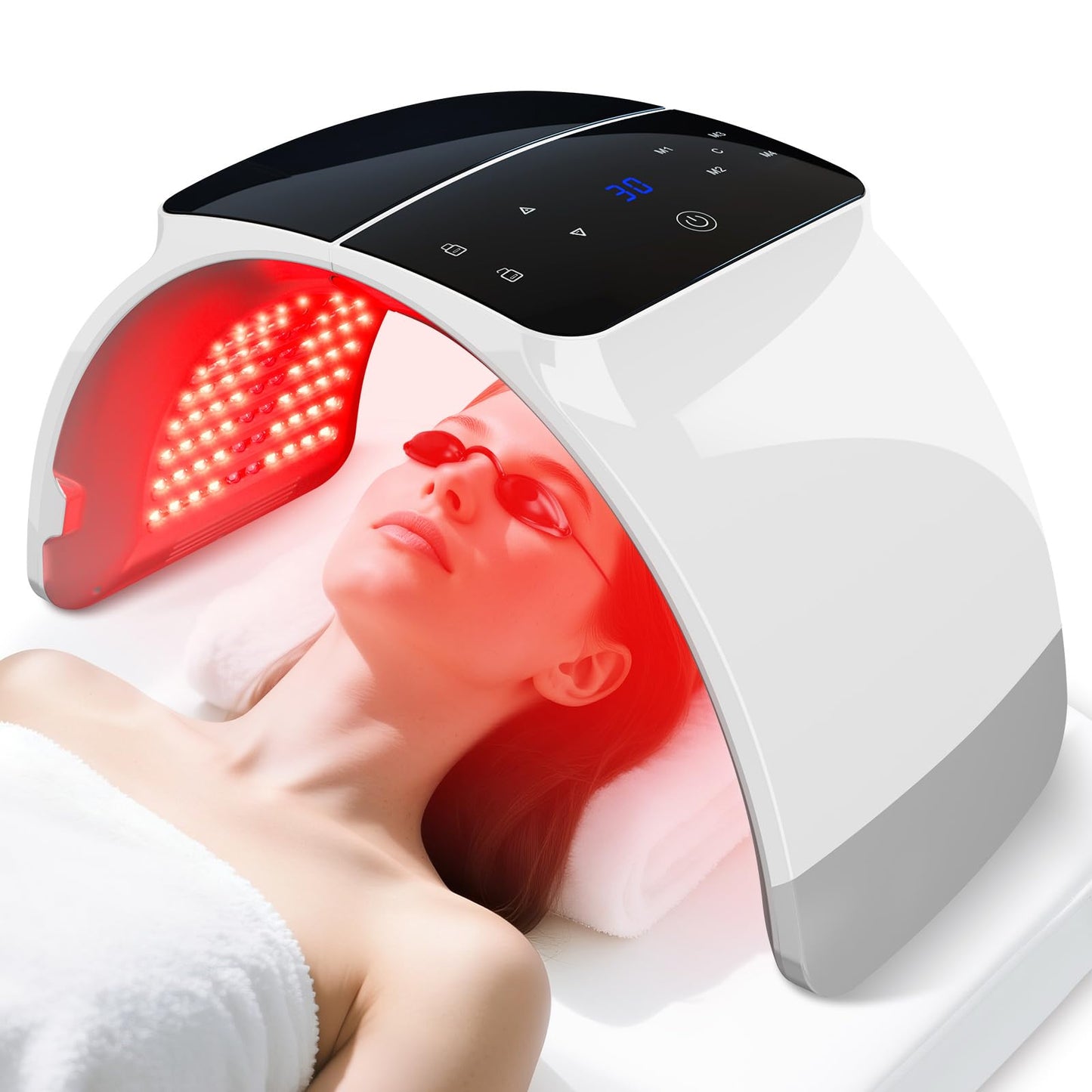 LED Light Therapy Machine FDA Cleared Red, Infrared and Blue Light Therapy, LED Face Mask Light Therapy Skin Care Photon Device for Wrinkle Reduction and Acne, G3