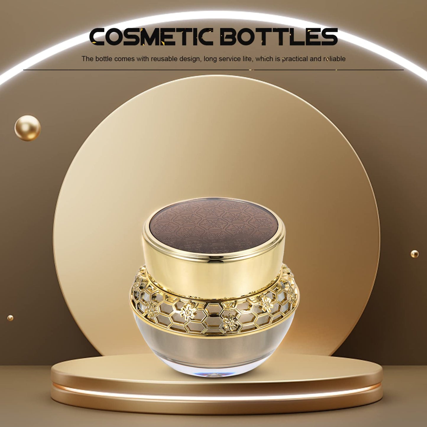 OSALADI Refillable Cosmetic Cream Bottle 2.16In Compact Clear Travel Container Portable Skincare Lotion Dispenser Jar for Toiletry Bag