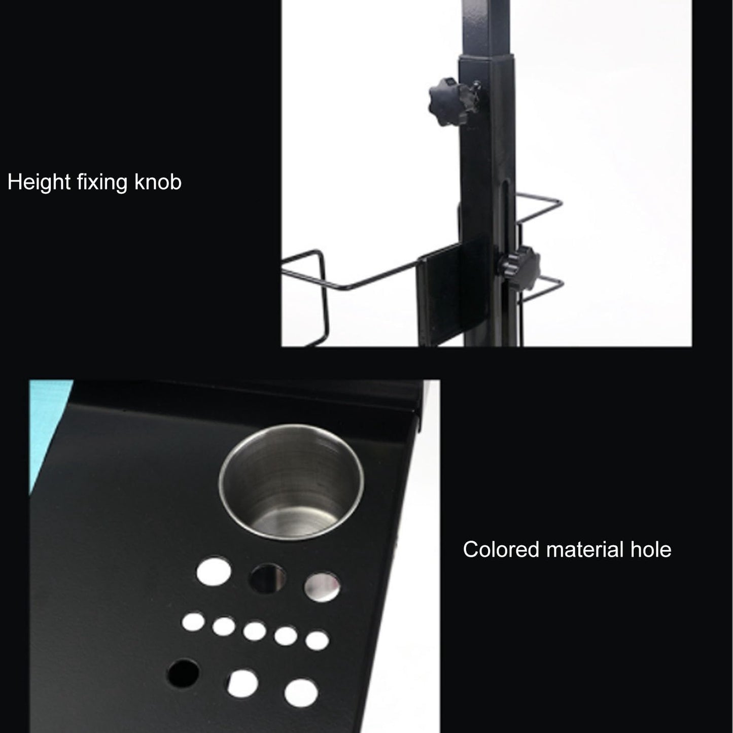 Diydeg Portable Workstation, 66 to 92cm Adaptable Height Salon Serving Tray Work Station with Slot, Anti Skid Pad for Beauty Salon Equipment