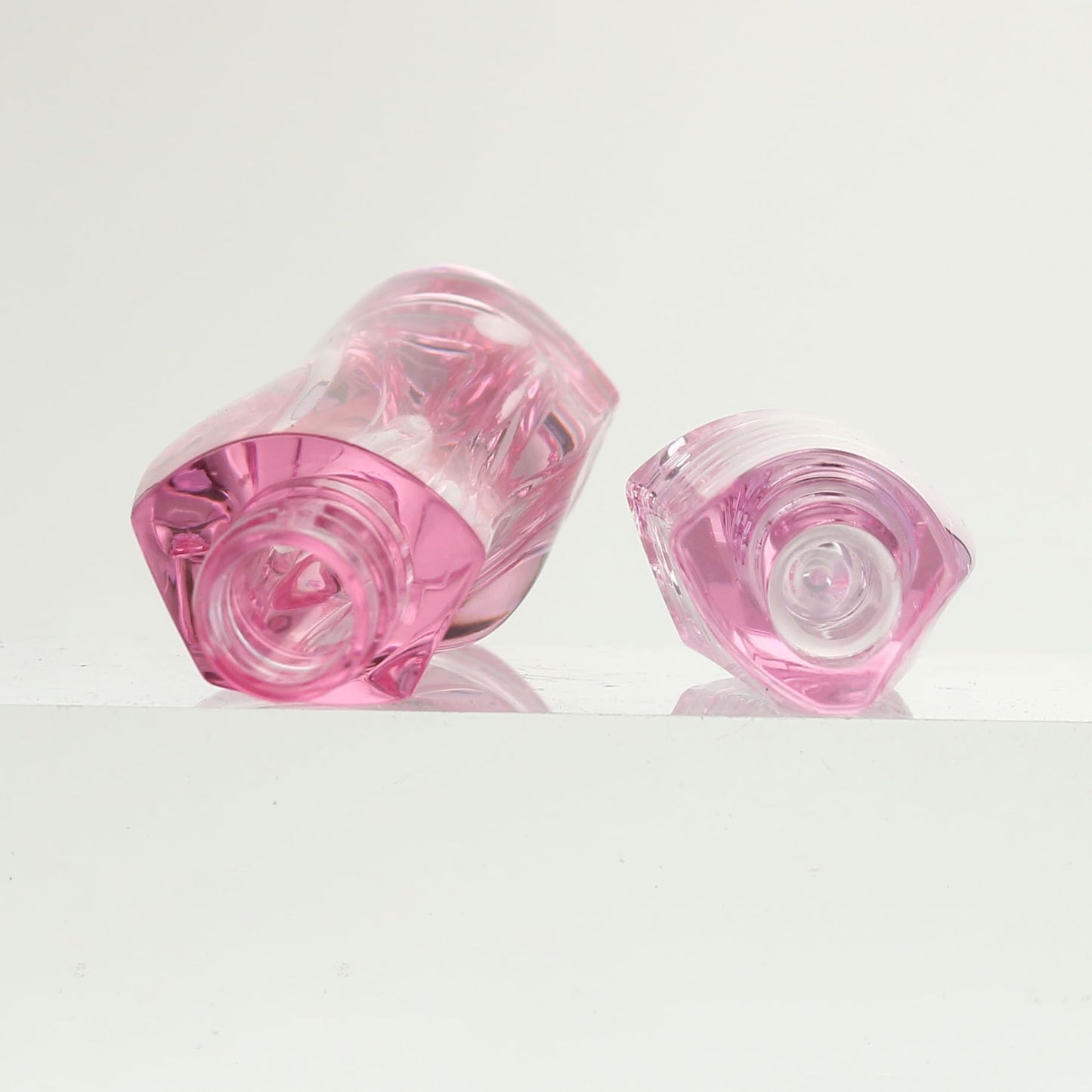 COSIDEA 14 pcs 3ml Pink Empty thick wall lip gloss tubes with wand unique twisted shape lipgloss tube container bottles