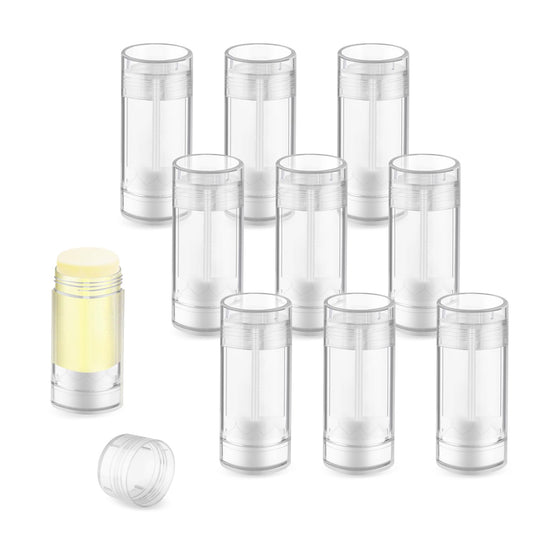 Glasstore 10 Pcs Empty Containers Bottom Fill Tubes Refillable DIY Lip Balm Tubes (clear, 15ml/0.5oz)