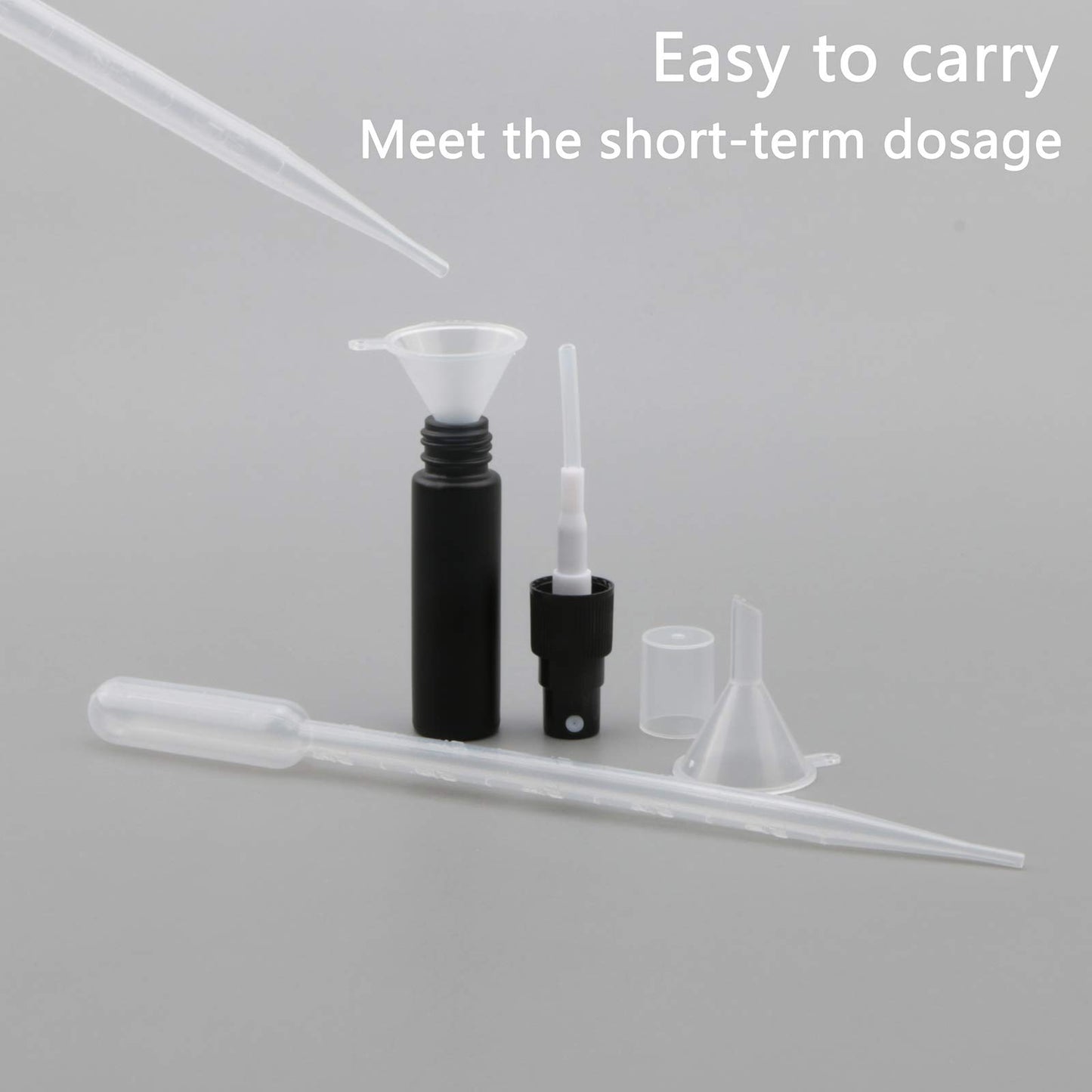 Kesell 10Pcs 10ml Spray Bottle Frosted Fine Mist Spray Bottle Refillable Perfume Atomizer Small Black Bottle Portable Sample Cosmetic Container for Travel