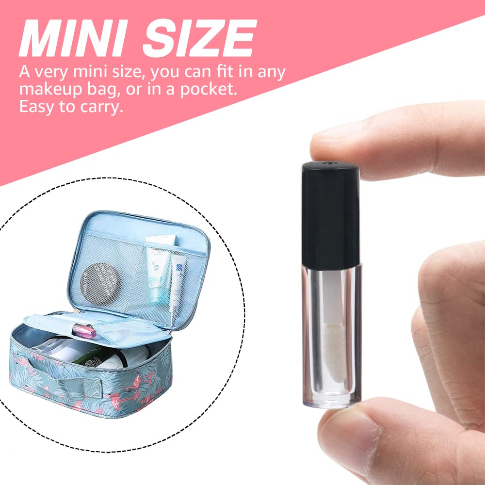 AMORIX 50PCS Black 1.2ml Mini Lip Gloss Tubes with Wand for Samples