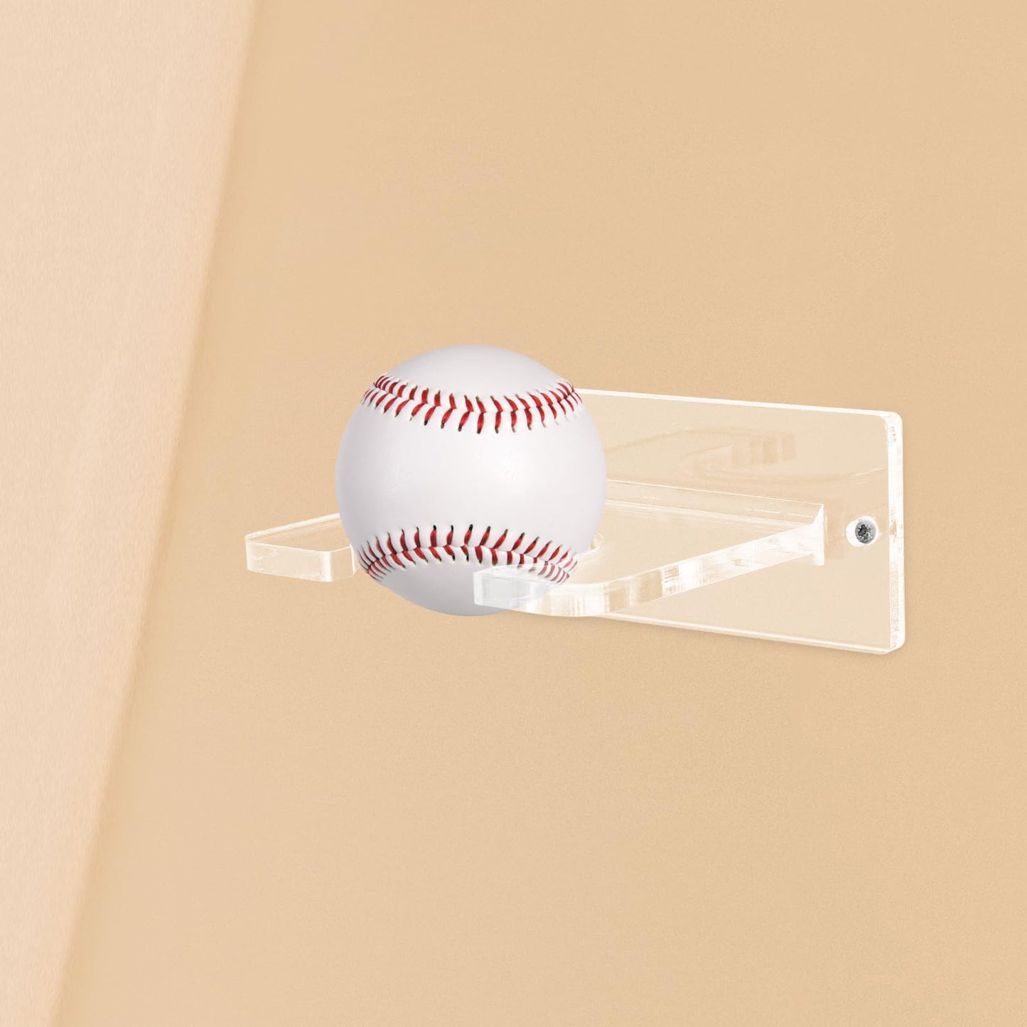 POPETPOP Acrylic Baseball Bat Holder Wall Mount Vertical Stand for Baseball and Softball Bats Space-Saving Durable Display Rack 3.93X2.75X1.57 Inches
