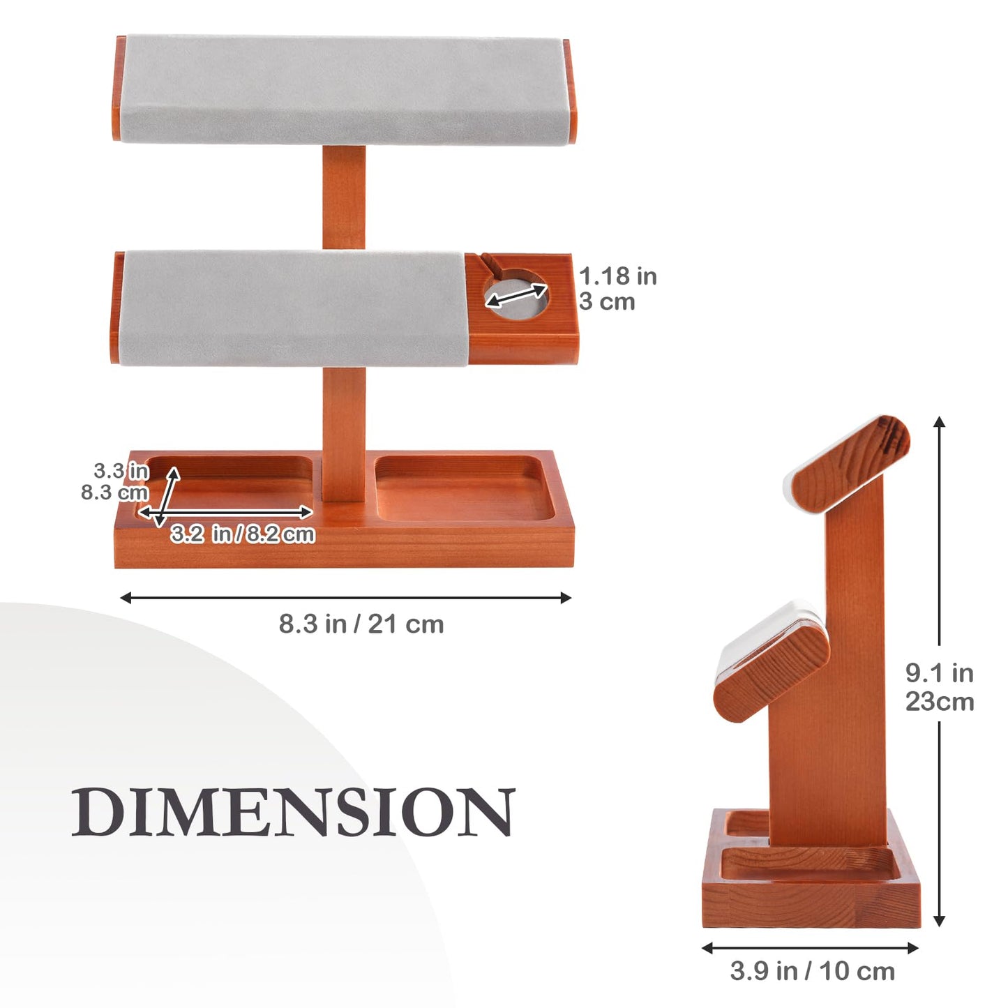 ProCase Wood Watch Display Stand Holder for Men, Wristwatch Tower with T-Bar Design, Hanging Watch Rack, Wooden Wrist Watch Tree