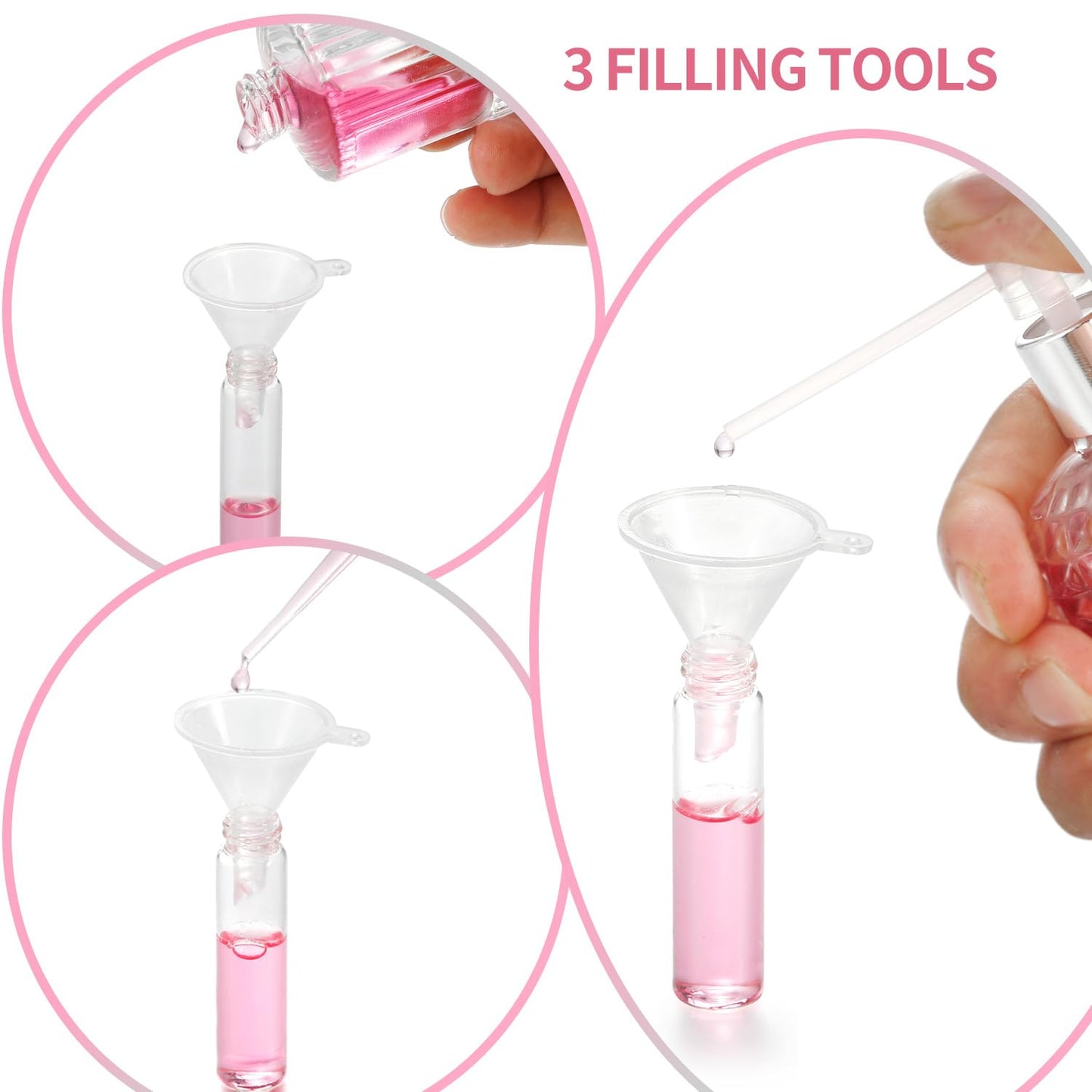 Jxcmeng 20Pcs 3ml Empty Clear Glass Mist Spray Bottle Refillable Mini Perfume Atomizer Travel Sample Bottle with Black Aluminized Nozzle Makeup Container for Perfume (3ml Black Caps)