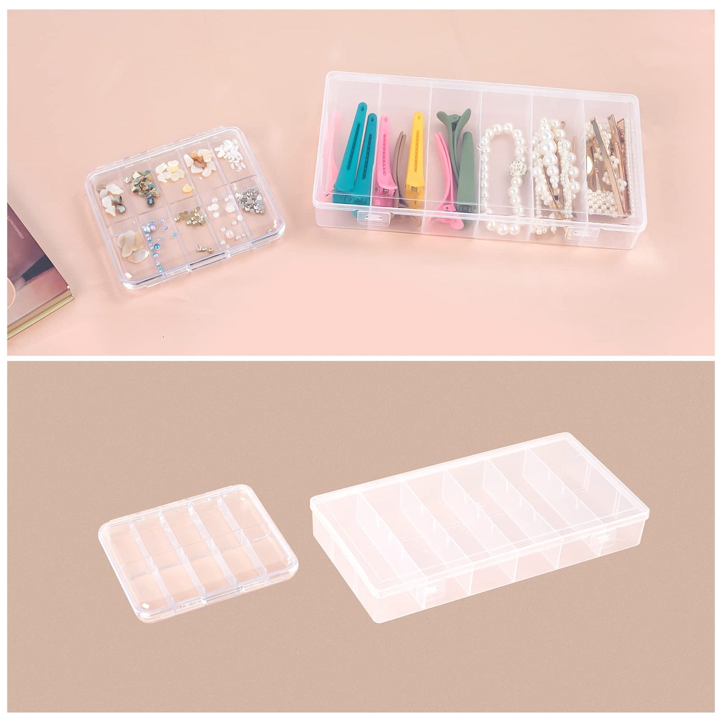 OCHEAL Makeup Organizer Case,Stackable Clear Makeup Organizer Holder, Multi-size Makeup Case Vanity Storage Holder Set for Makeup, Jewelry, toiletries,Makeup Artist Must Have