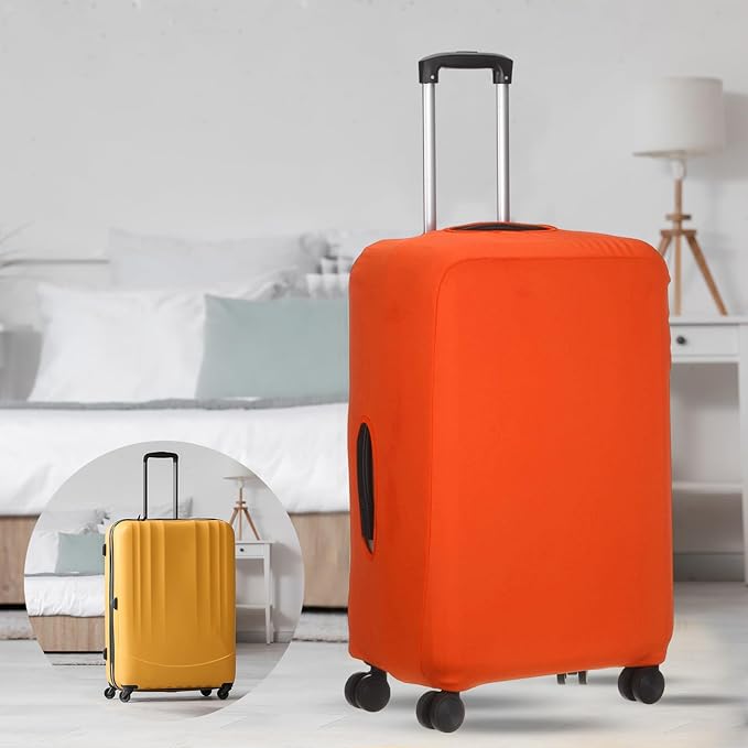 uxcell Travel Luggage Cover, Washable Suitcase Covers for Luggage Anti-scratch Suitcase Protector Elastic Baggage Protective, Fits 22-25 Inch Suit Case, Orange