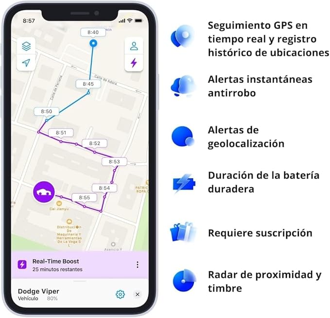 Invoxia GPS PRO Tracker - Real-time Location - 1-Year Subscription Included - for Cars, Motorcycles, Bicycles, Children - Motion and Tilt Alerts - 4G LTE-M Network - Up to 3 Months Battery Life