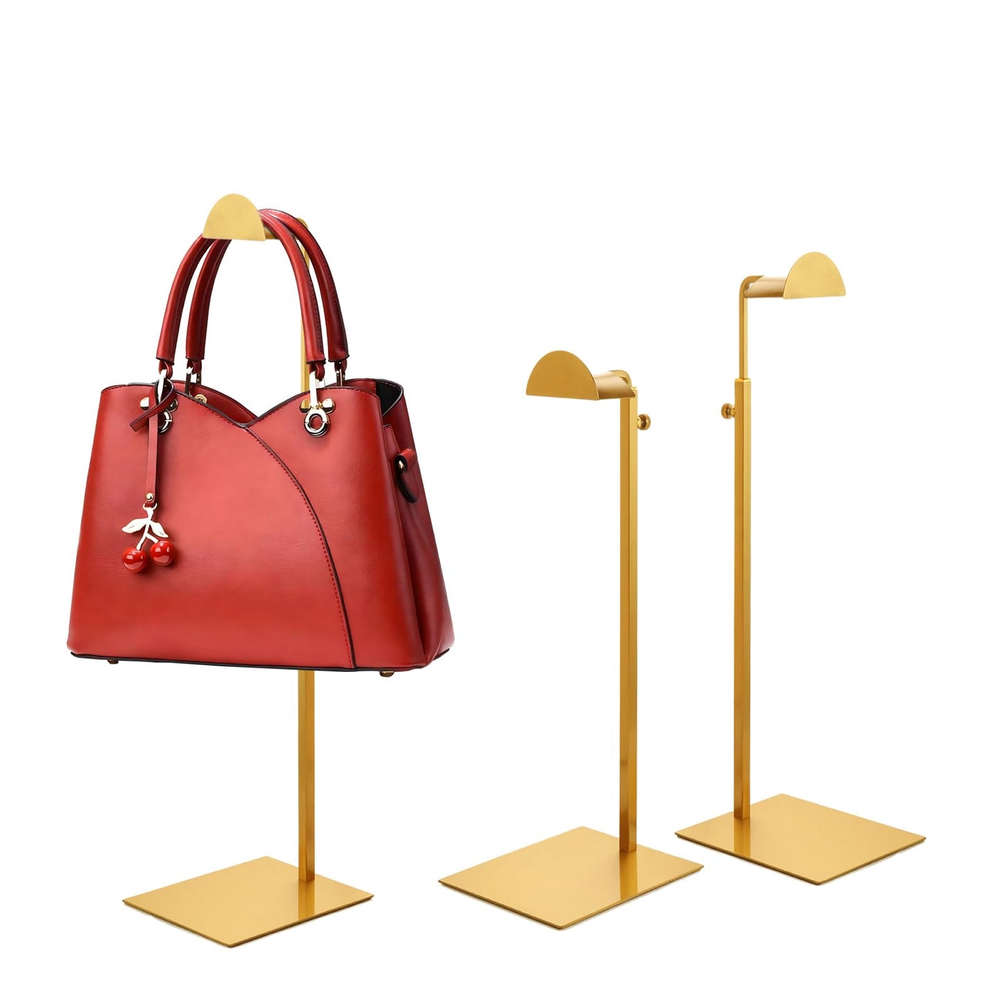 KMtilsh 3 Pack Purse Display Stand,Gold Handbag Display Stand,Adjustable