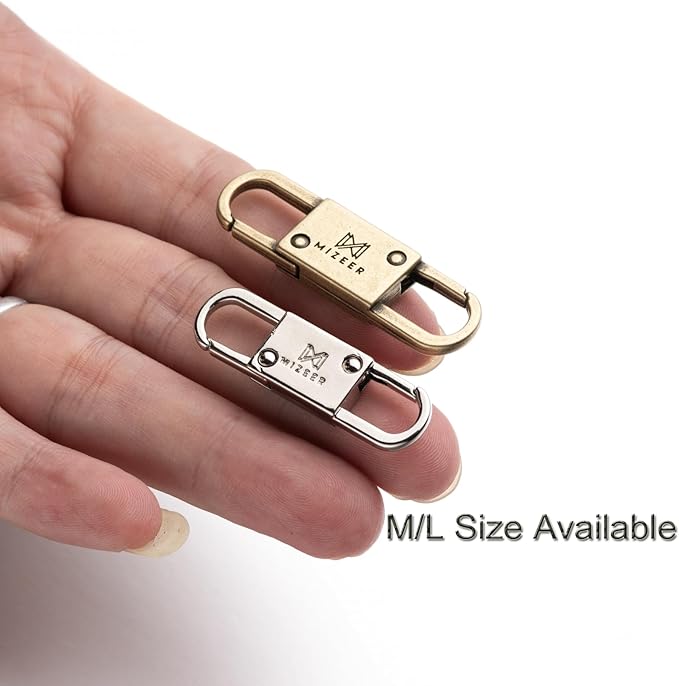 Mizeer 2 Size Clip Theft Deterrent - Anti Theft Zipper Clips Keep Zipper Closed - Silver for Backpacks, Purses (4pcs)