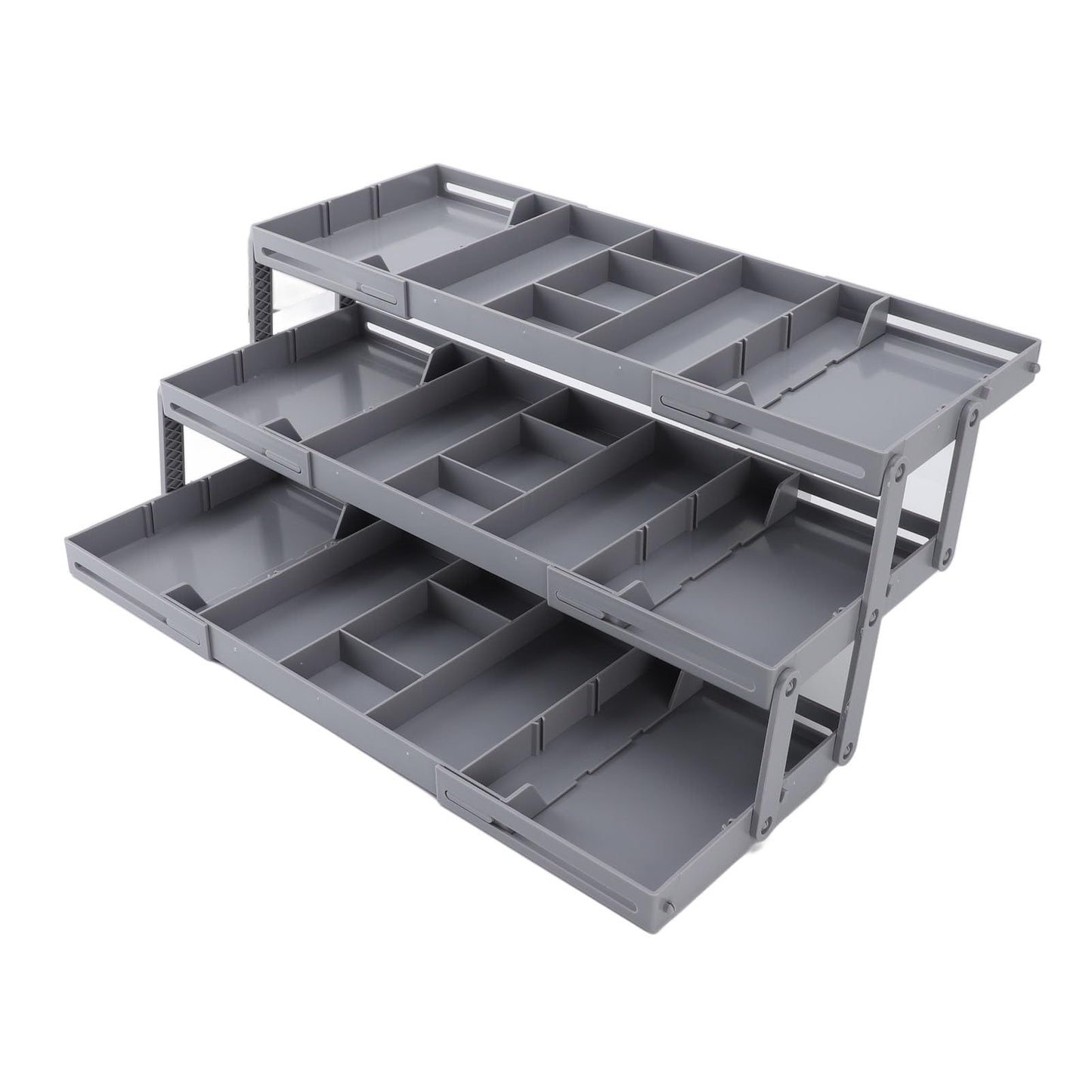 ZJchao 3 Tier Drawer Organizer, Junk Drawer Organizer 3 Drawer Storage Organizer Expandable Jewelry Tray Earring Storage Case for Home Office Makeup Bathroom Organizing (3 Tier)
