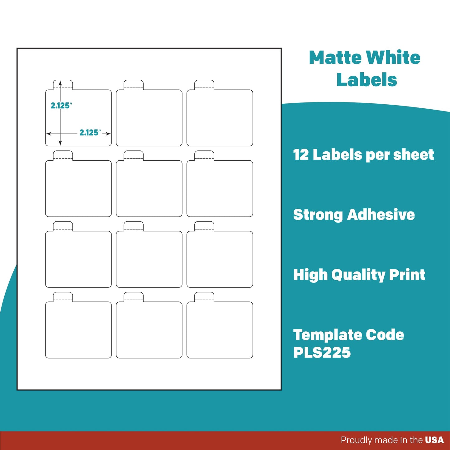 Premium Label Supply White Sticker Lip Balm Labels – 2.125" x 2.125" – Laser/Inkjet Compatible – (12 per Sheet), 25 Sheets – 300 Total Adhesive Labels