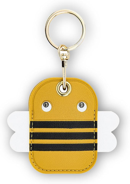 Leather Keychain Case Holder Compatible with Apple AirTag, GPS Airtag Keychain Finder Tracker with Key Ring, Anti-Scratch Protective Air Tag Cover