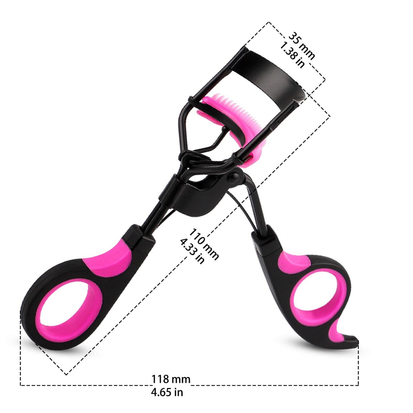 Eyelash Curlers with Comb IMMER LIEBEN Lash Curler with 5 Replacement Refills, 3 Combs, 10 Seconds Curl and Lifted Lashes Black and Purple 2 Pack