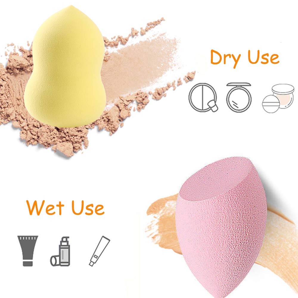 Abgream 45pcs Makeup Sponge Blender Set - 39 Pcs Latex-Free Vegan Sponges with 6 Pcs Makeup Blender Holder, Beauty Cosmetic Foundation Blending Powder Puff for Liquid Powers BB Cream (Style 2)
