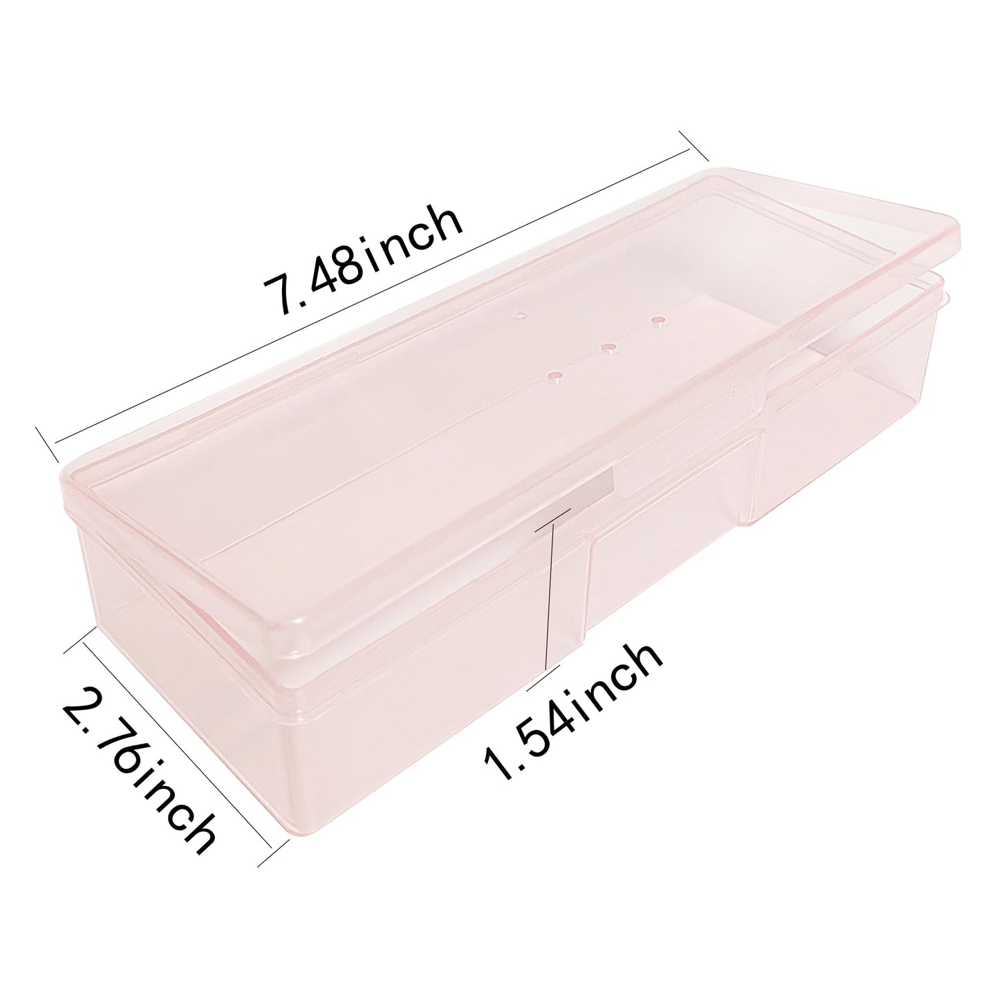 Plastic Implements Nail Tech Box, Hozziii Pink Manicure Tool Box Nail Supply Storage Organizer Personal Box for Manicure Pedicure Kit (6pcs in pink)