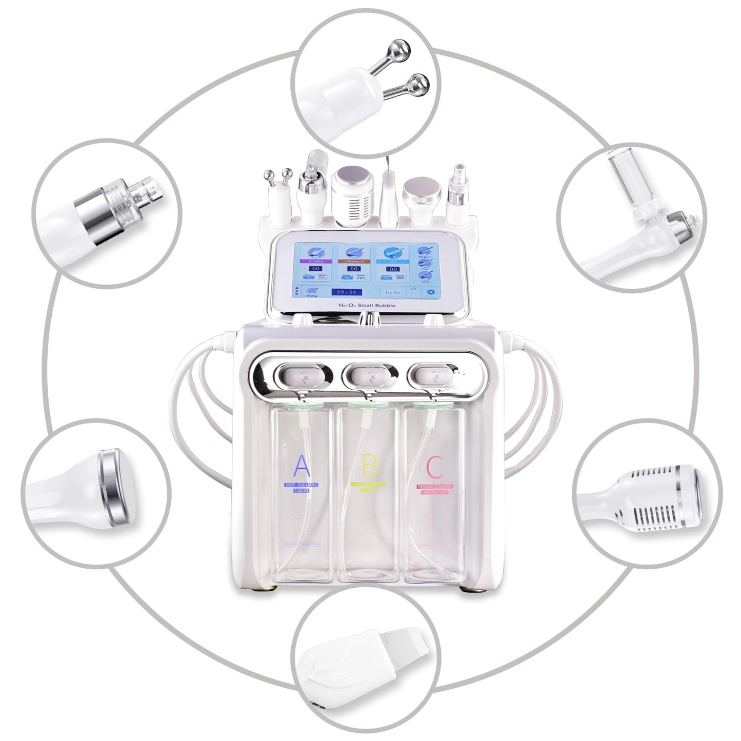 Hydrogen Oxygen Facial Machine 6 in 1 Skin Care Devices for Salon Home Use