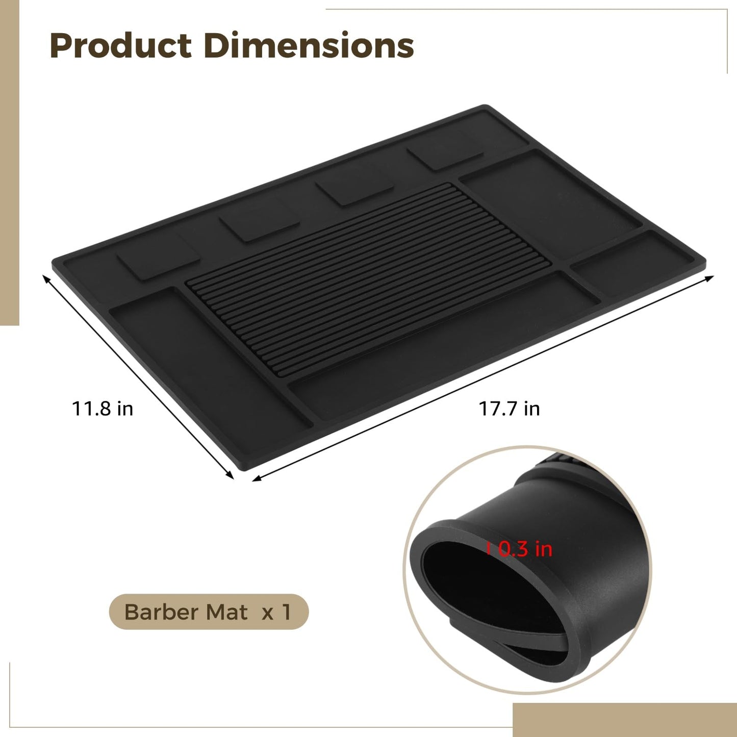 Barber Mat for Clippers, PVC Clipper Mat, Barber Mat for Station, PVC Rectangular Design, Ideal Barber Mat for Organizing Tools, Easy to Clean