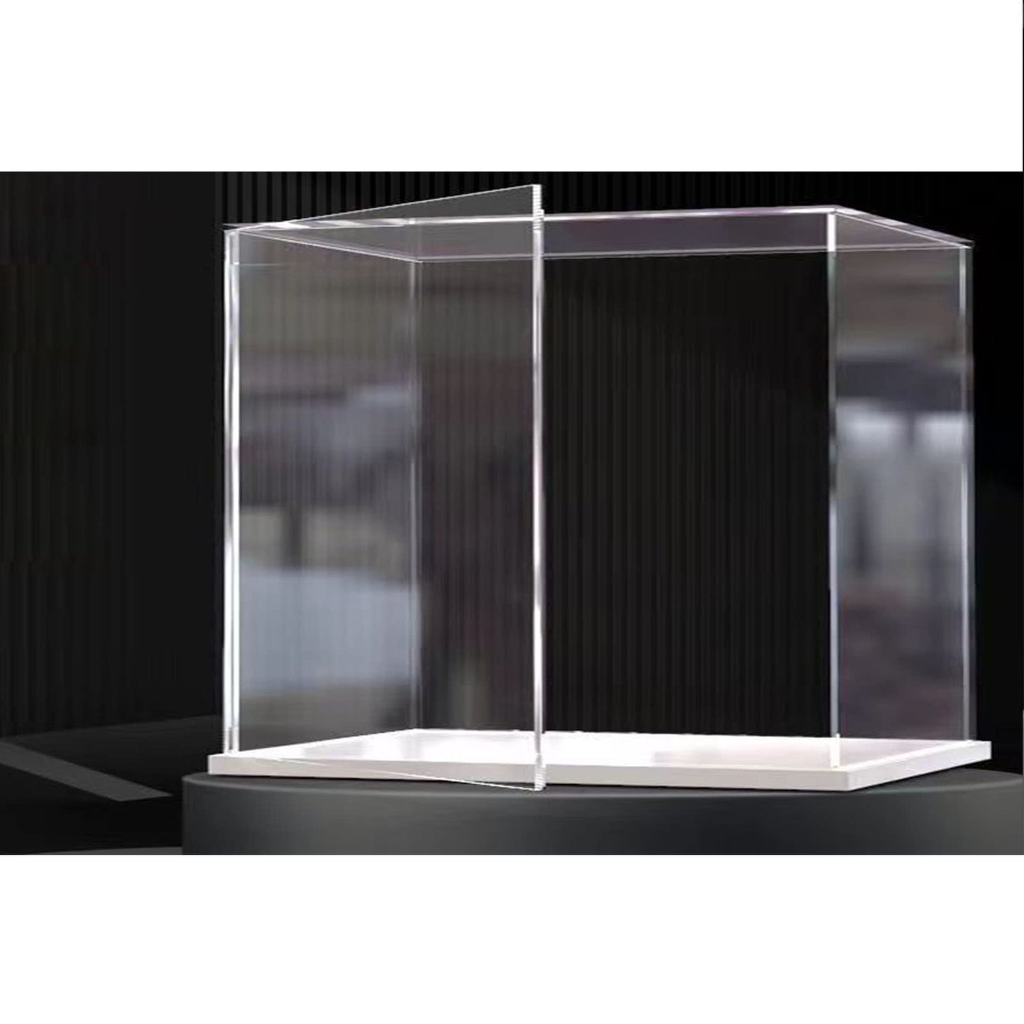 Openable Clear Acrylic Display Case-Assemble Countertop Box with White Base,Dustproof Protection Showcase for Action Figures Toys Collectibles (25x20x15cm/10x8x6inch)