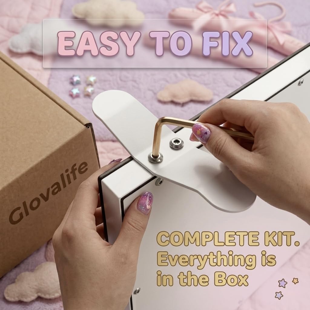 Glovalife Vanity Mirror with Lights, Large Hollywood Lighted Mirror, LED Bulbs with 3 Colors Lighting, USB & USB C Charging Port, Touch Control, Glass Tempered, White 22.8" X 18.1"