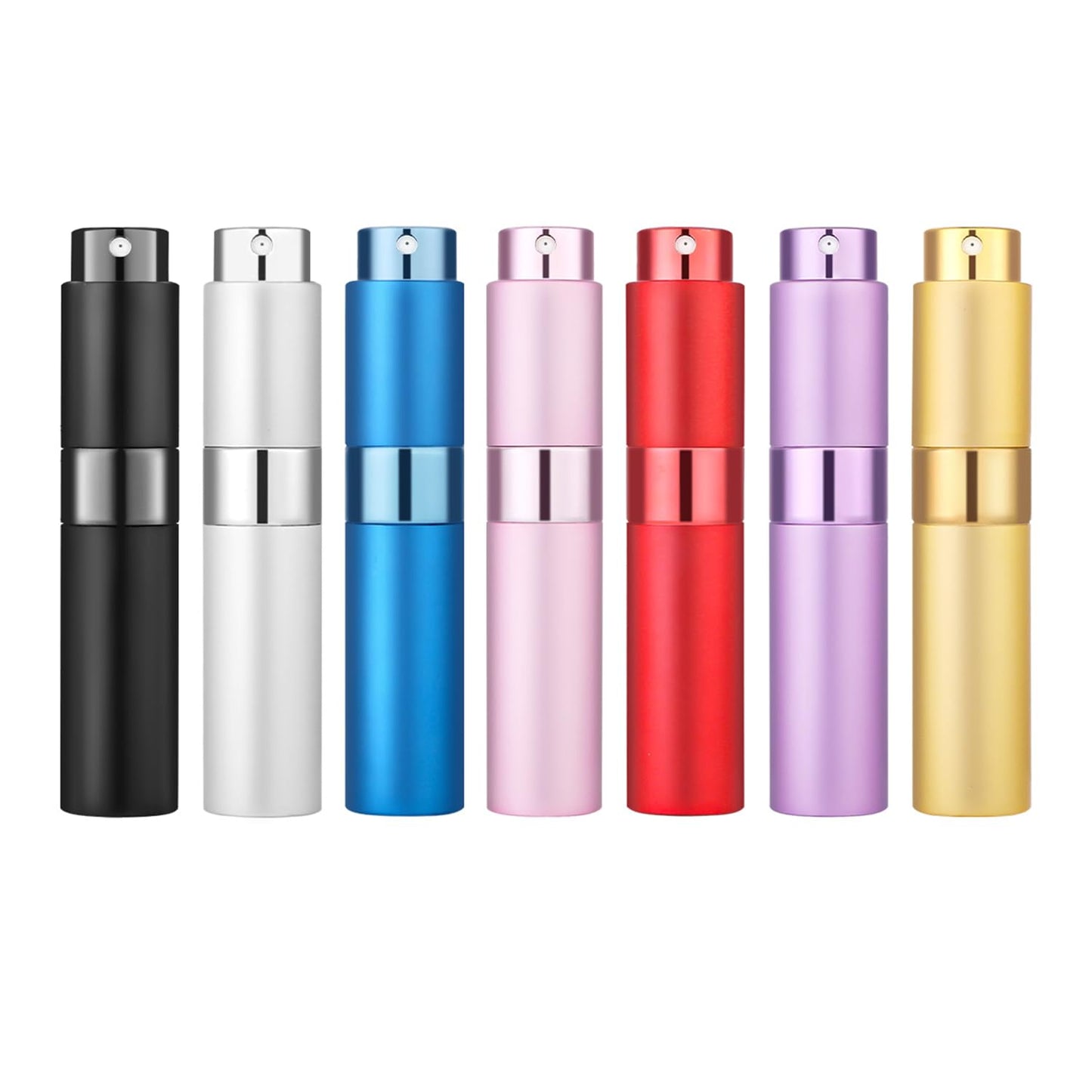 Tonxus Travel Perfume Bottle, 7pcs Small Cologne Spray Atomizer, Refillable 10 ML Travel Size Empty Sprayer for Perfume Sample Container, Portable Fragrance Decant Dispenser