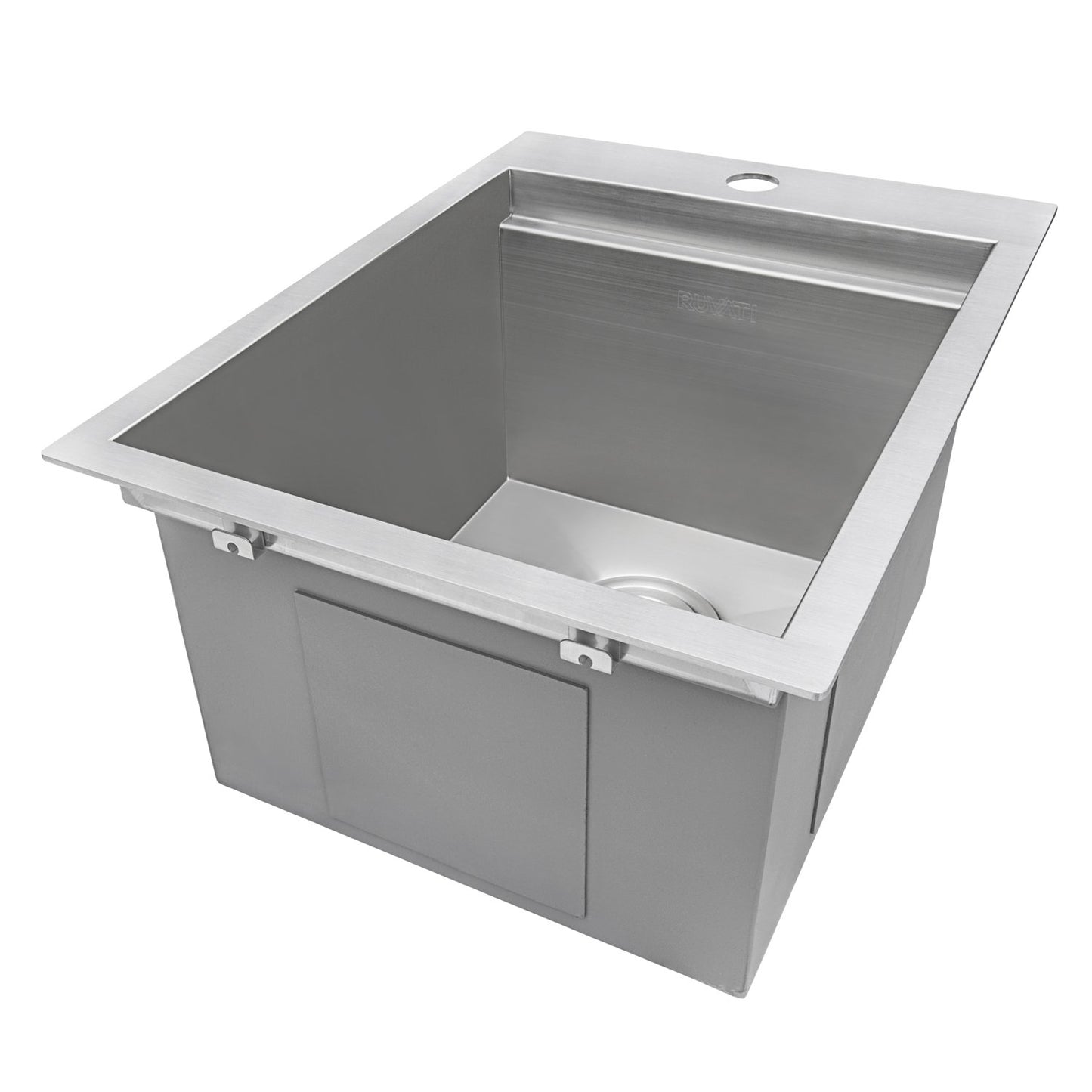 Ruvati 15 x 20 inch Workstation Drop-in Topmount Bar Prep RV Camper Van Sink 16 Gauge Stainless Steel - RVH8210