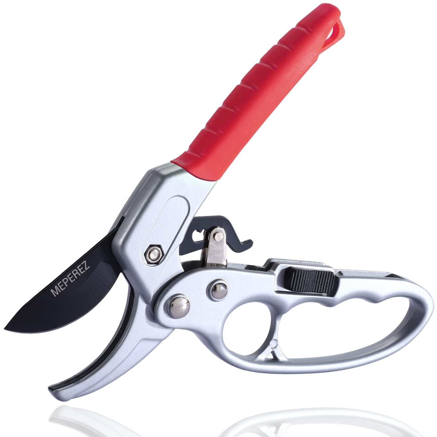 MEPEREZ Premium pruning shears for gardening, Work 3 times easier, Pruners heady duty, Sharp garden clippers cuting florist flower, hedge, herb, rose, Indoor live plants, Arthritis weak hand snips