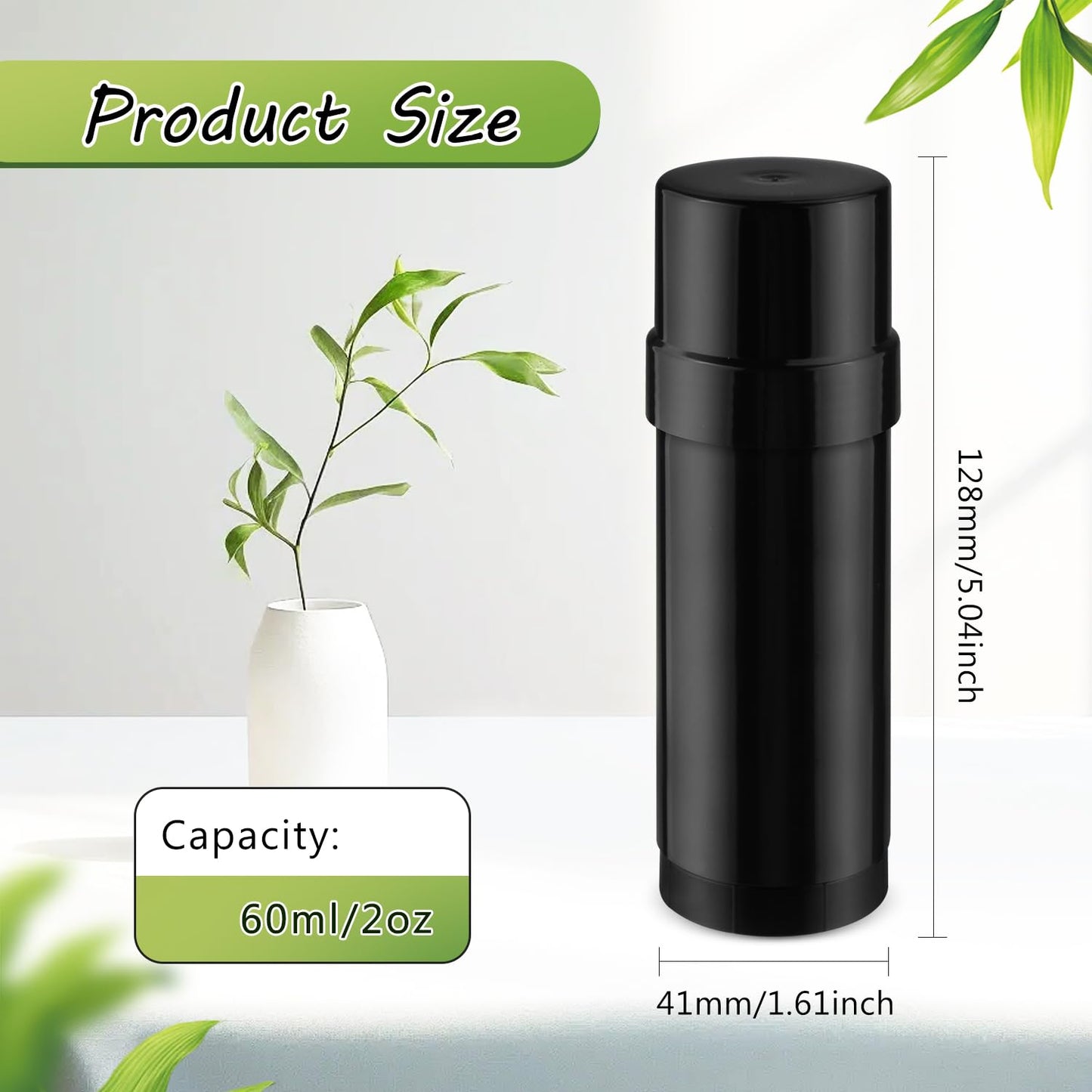 12 Pcs 60ml/2oz Deodorant Containers Plastic Twist Up Filling Bottle Deodorant Holder Stick for Crayon Chapstick Sunscreen Lotion Bar - Black