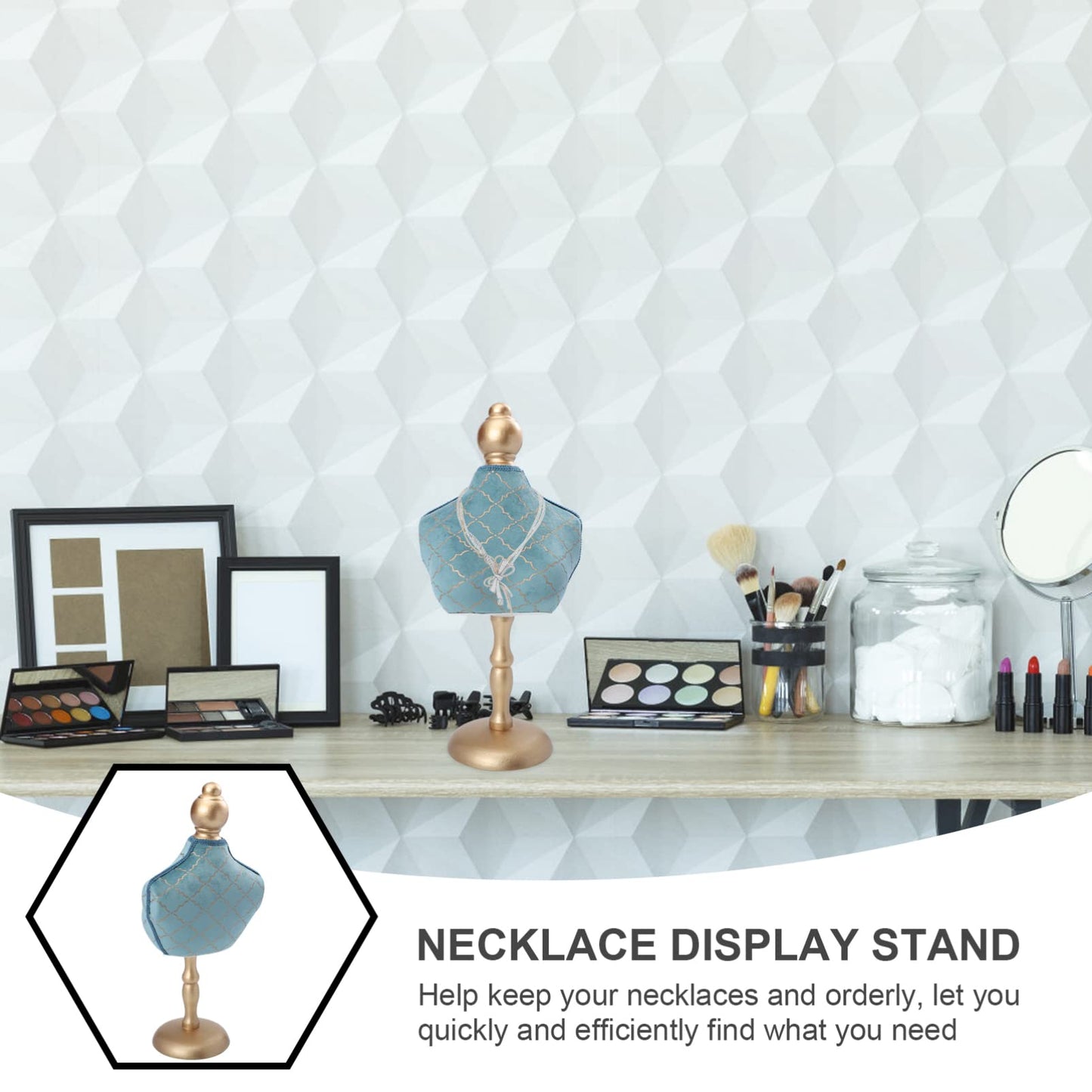 Tofficu Necklace Organizer Jewelry Holder Necklace Display Stand for Storage Jewelry Stand for Necklaces 14.17 X 7.08 X 4.33 in for Store Home Photography Prop