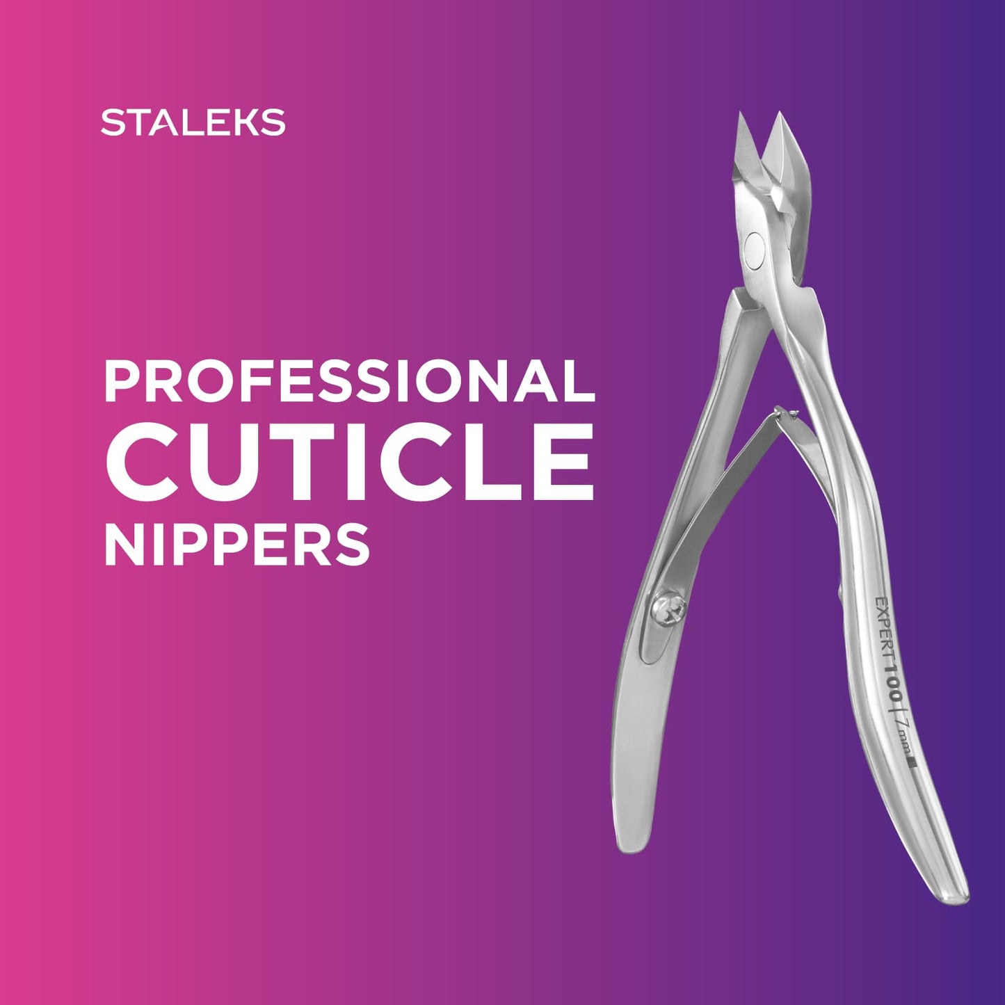 STALEKS PRO Expert 100 7mm Professional Cuticle Nippers – Stainless Steel Skin Nippers for Manicure