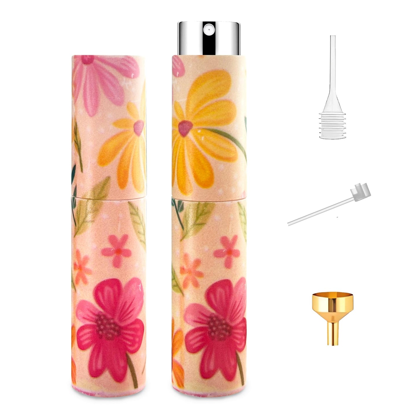 AMBOJ 10ML Atomizer Refillable Perfume Spray Bottle for Travel, Cute Empty Perfume Dispenser, Portable Sprayer Travel Essentials for Men and Women, colorful yellow daisy