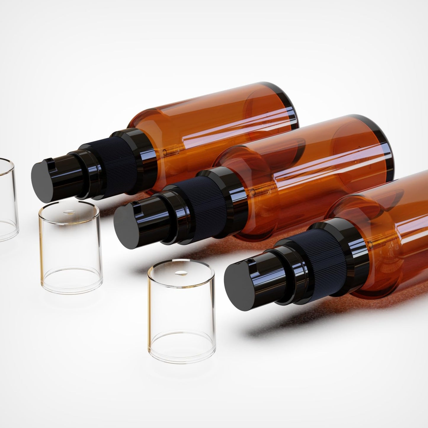 Jagolain 12Pack 1oz Amber Glass Pump Bottles, 30ml with Black Pump, Empty Refillable Travel Small Container For Lotion Cream Essentil Oil Shampoo (1oz)