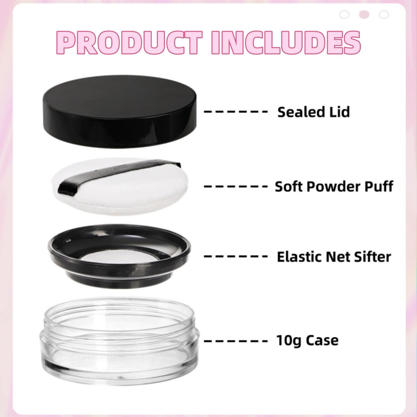 Covzoe 8 Pieces 10g/10ml Loose Powder Containers, No Leak Reusable Plastic Empty Powder Case with Sponge Puff, Compact Makeup Powder Box Cosmetic Jar Refillable with Sifter and Lid for Travel