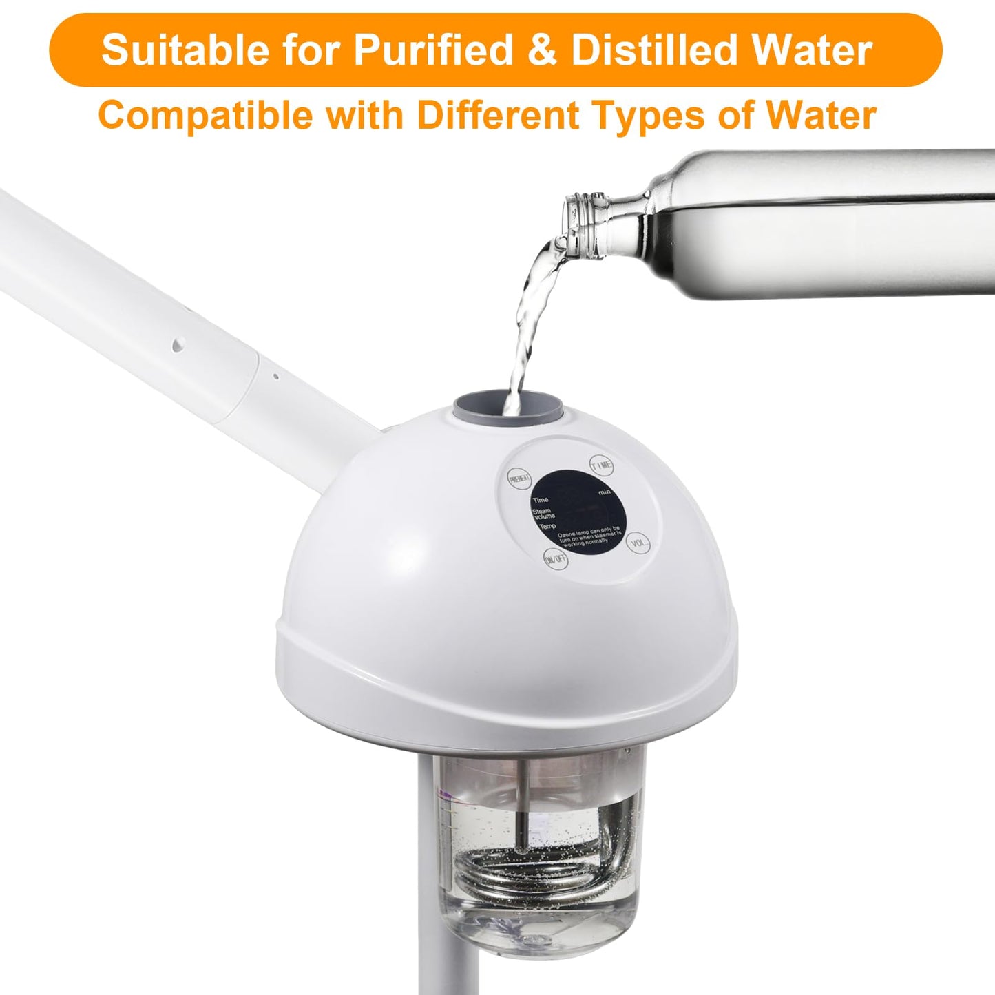 Professional Facial Steamer, Vaporizador Facial with Steam Adjustable & Timer, Movable Arm, Preheating Esthetician Steamer, Home Beauty Salon SPA